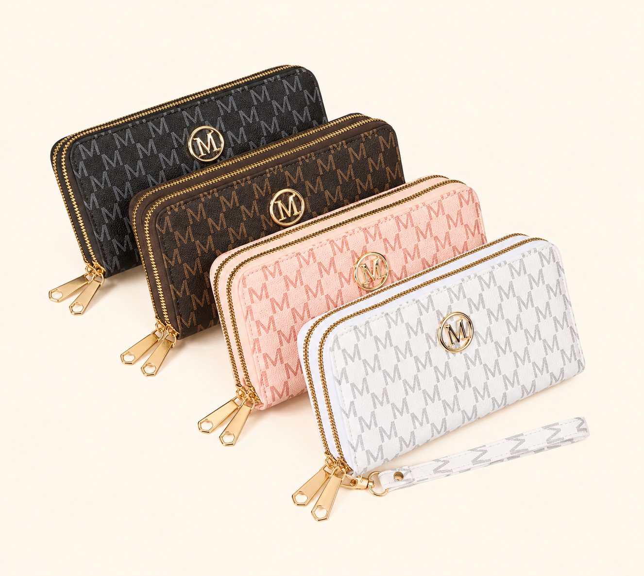 Ivory Luxe Zip Wallet