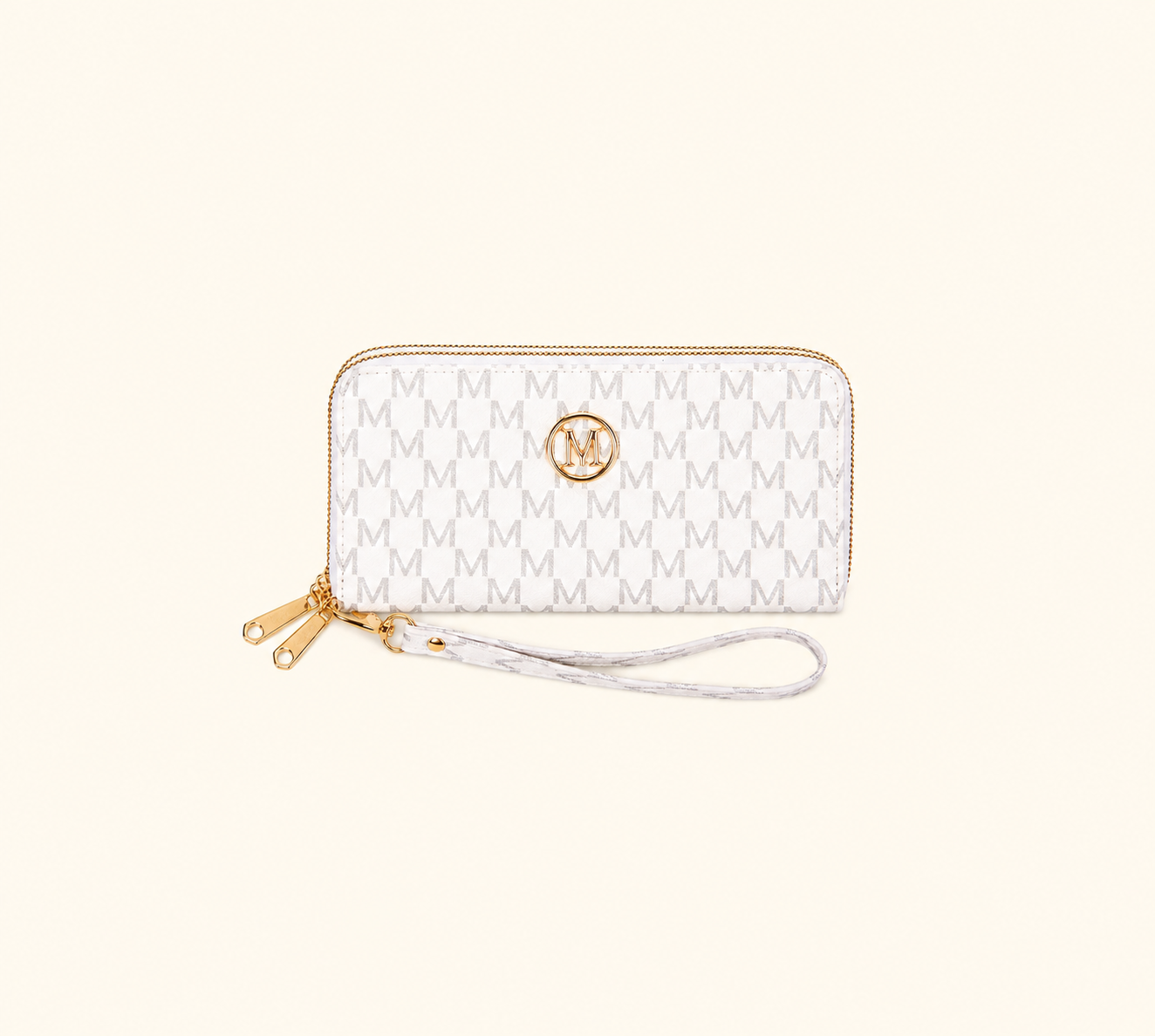 Ivory Luxe Zip Wallet